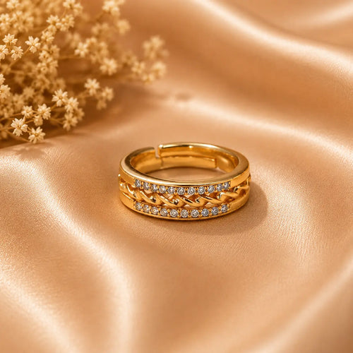 Elegant Braided Crystal Ring