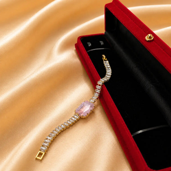 Blush Pink Crystal Tennis Bracelet