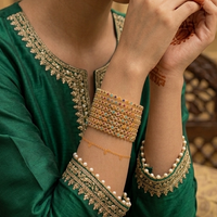Handcrafted Multi-Stone Gold-Plated Bangles