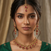 Royal Crimson Bridal Jewelry Set