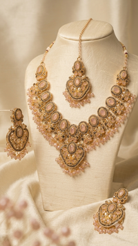 Imperial Black Pearl & Antique Gold Bridal Jewelry Set