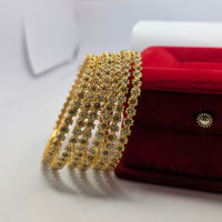 Handcrafted Multi-Stone Gold-Plated Bangles