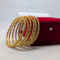 Handcrafted Multi-Stone Gold-Plated Bangles