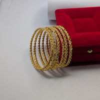 Handcrafted Multi-Stone Gold-Plated Bangles