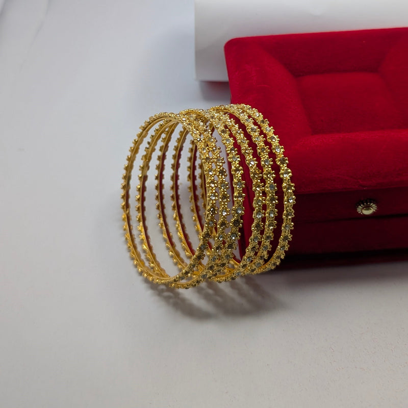 Handcrafted Multi-Stone Gold-Plated Bangles
