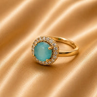 Midnight Black Crystal Halo Ring
