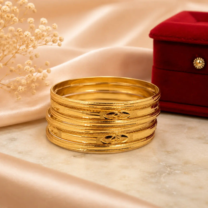 Imperial Glow Gold Bangle Set