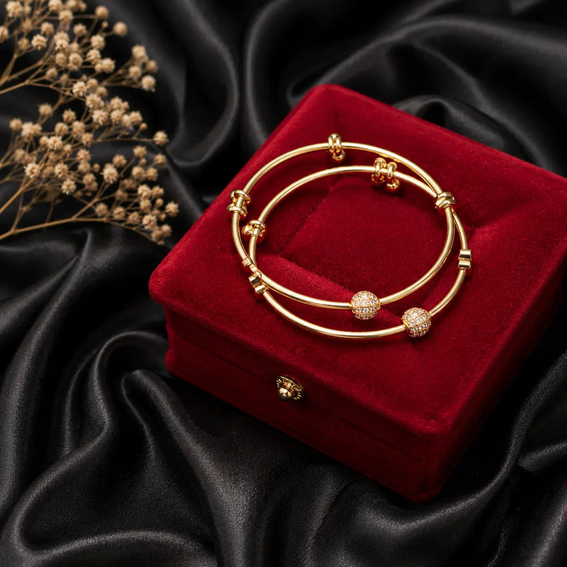 Celestial Charm Gold Bangles Set