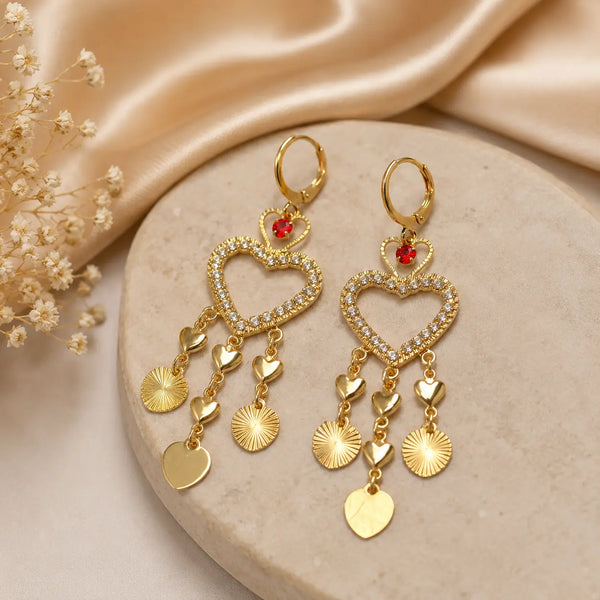 Radiant Heart Drop Earrings