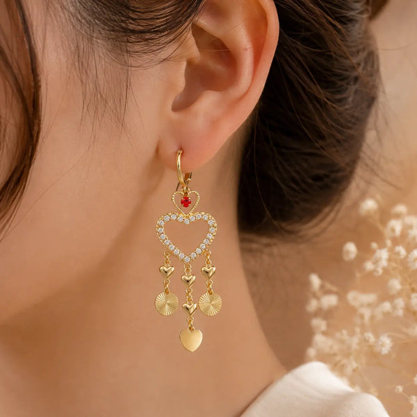 Radiant Heart Drop Earrings