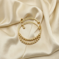 Aura Textured Metallic Bead Adjustable Bangles