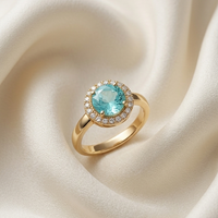 Midnight Black Crystal Halo Ring