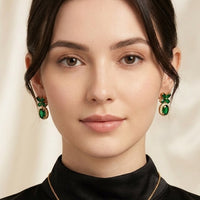 The Azure Blossom Crystal Pendant Set with earring