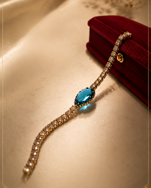 Elegant Blue Crystal Tennis Bracelet